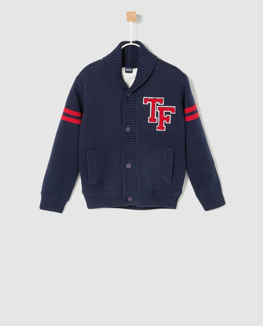 Casaco de menino Freestyle azul-marinho com patchwork Casaco de menino Freestyle azul-marinho com patchwork