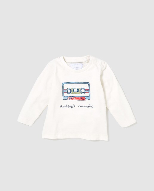 T-shirt de bebé menino Brotes cru com estampado T-shirt de bebé menino Brotes cru com estampado