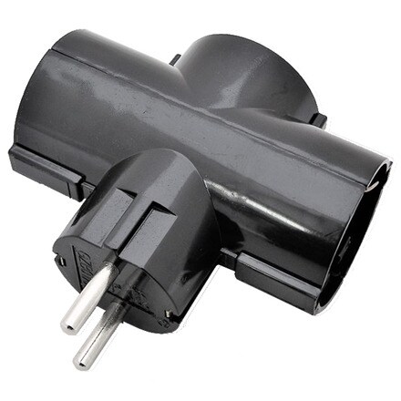 Image of Adaptador 3 Tomas 16a Negro 000304502917