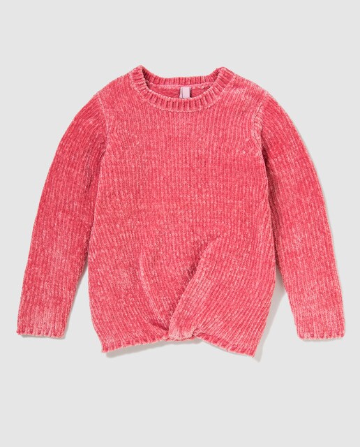 Camisola de malha de menina Freestyle em rosa com detalhe Camisola de malha de menina Freestyle em rosa com detalhe