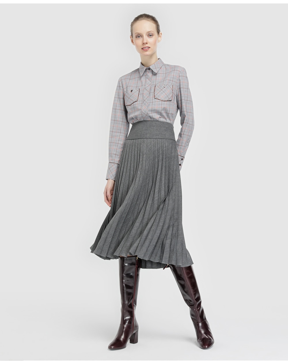 Roberto Verino women's dark grey accordion pleat skirt, Not specified. thumbnail