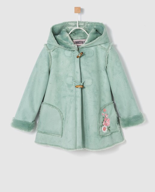 Sobretudo de dupla face de menina Freestyle verde Sobretudo de dupla face de menina Freestyle verde