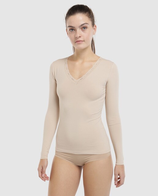 Camisola interior de mulher Pecado Original com manga comprida Camisola interior de mulher Pecado Original com manga comprida