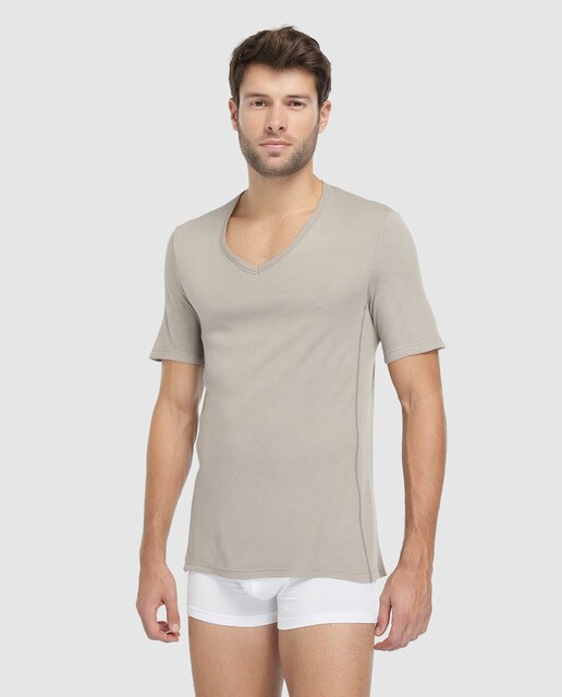 Camisola interior de homem Damart cinzenta de manga curta