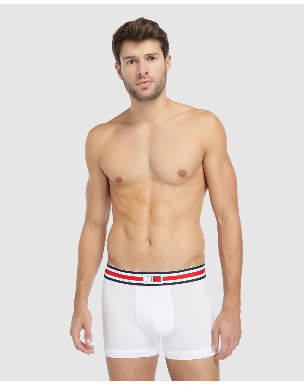 Tommy Hilfiger Lewis Hamilton men's white knitted boxer shorts, White. thumbnail