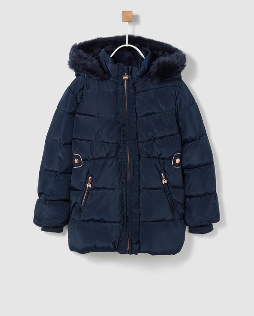 Parka de menina Freestyle azul-marinho com folho Parka de menina Freestyle azul-marinho com folho