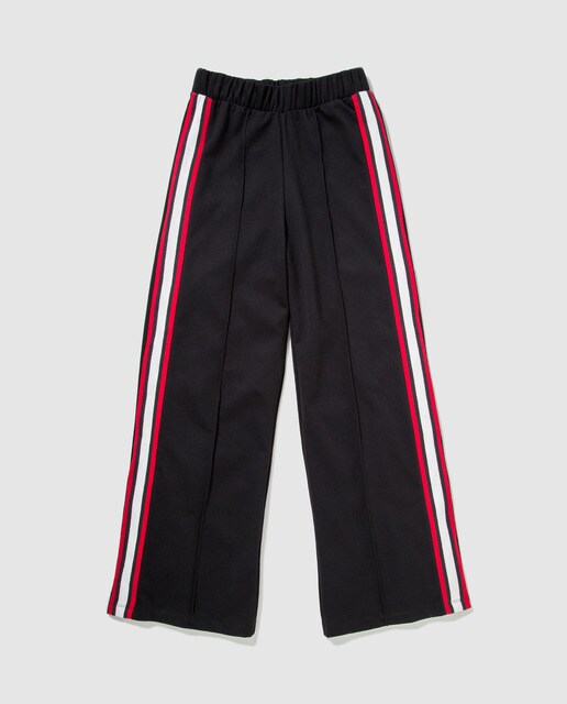 Calças Ewa & Me pretas com faixas Calças Ewa & Me pretas com faixas