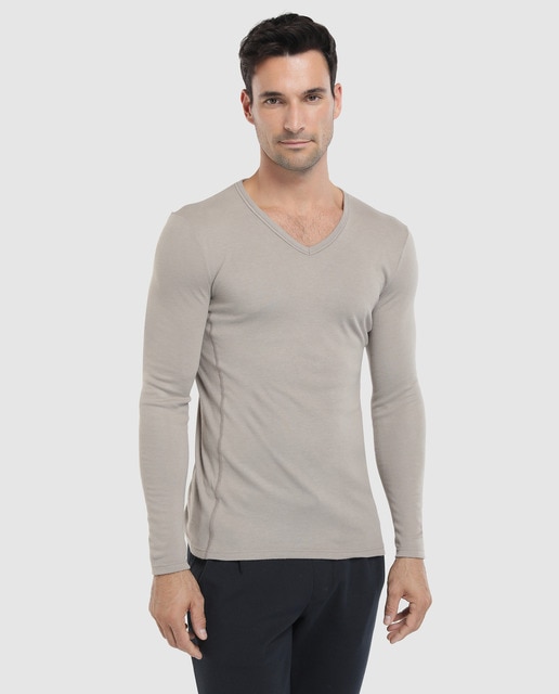 Camisola interior de homem Damart cinzenta de manga comprida