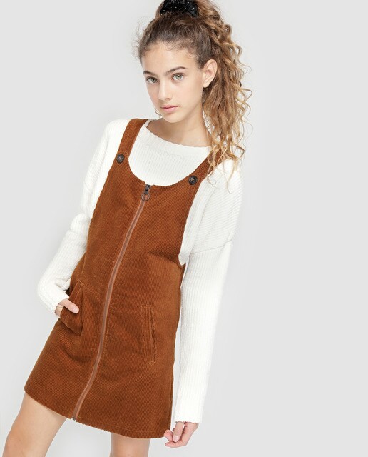 Jardineiras de bombazina Belle&Rebel castanhas Jardineiras de bombazina Belle&Rebel castanhas