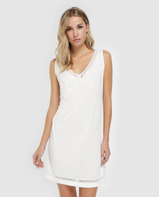 Combinação de mulher Lijot cor de tela com renda