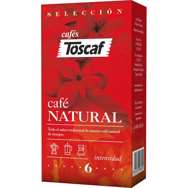 Selección café molido natural extra intensidad 6 paquete 250 g TOSCAF