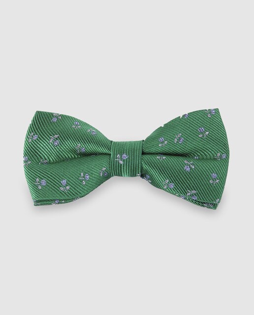 Laço Studio Classics de seda verde com estampado floral