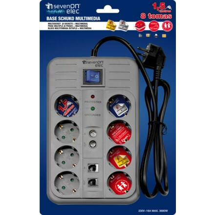 Image of Base Multiple 8 Tomas + Filtro Tv Y Tlf 000303006647