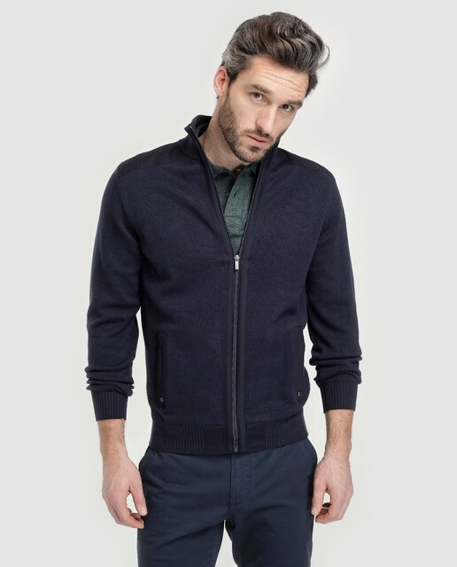 Chaqueta De Punto De Hombre Lloyds Azul Con Cremallera Lloyd S