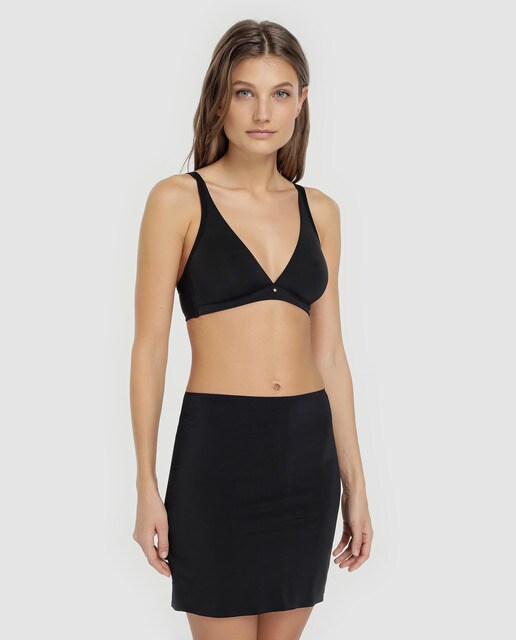 Saia de combinação preta de mulher