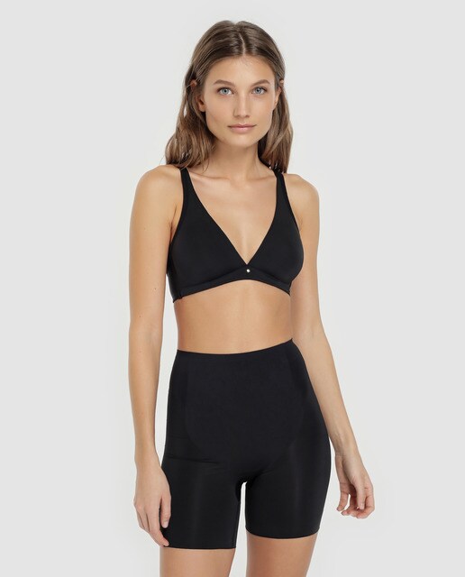 Calças de combinação pretas de mulher