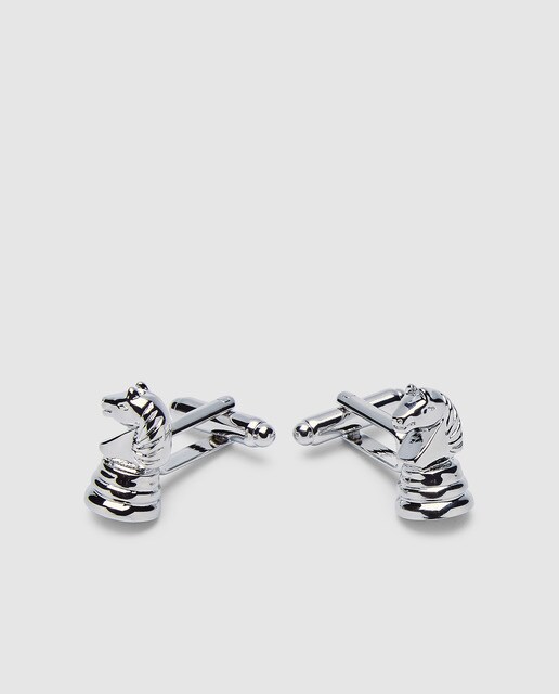 Botões de punho Emidio Tucci de metal cavalo de xadrez