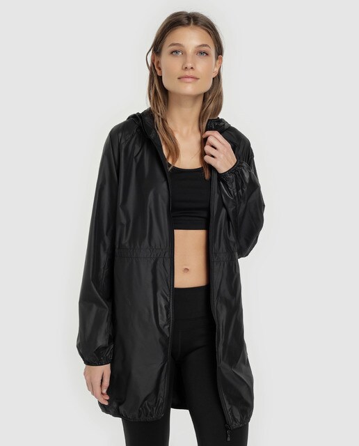 Corta-vento de mulher Énfasis preto