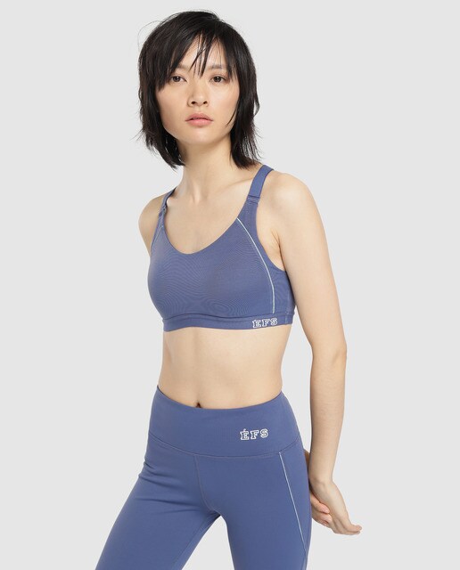 Soutien desportivo tipo top sem aros com alça cruzada