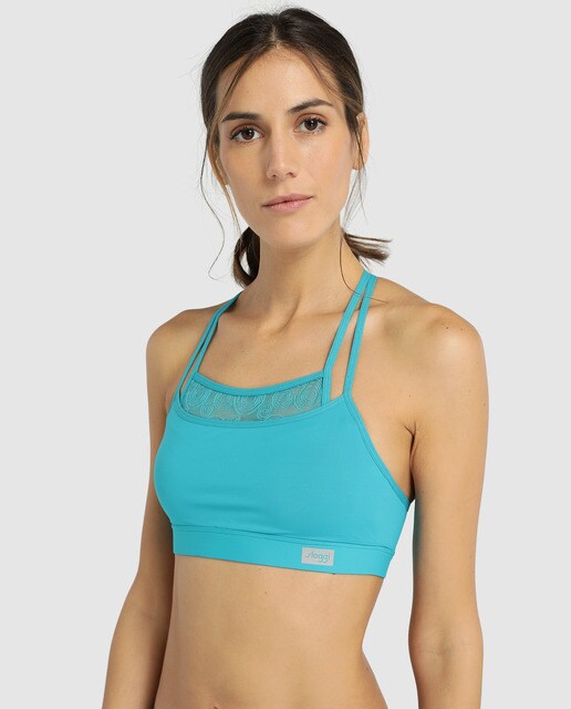 Soutien top Move Flex turquesa com renda