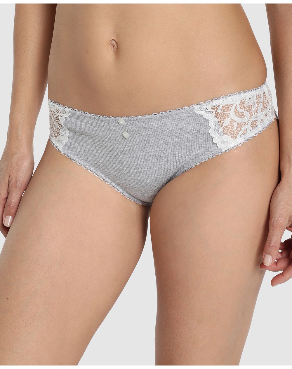 Grey lace briefs, Grey.