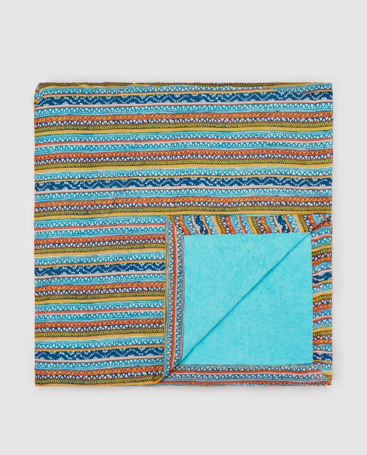 Kikoy multicolor El Corte Inglés com estampado de rebordos decorativos étnicos Kikoy multicolor El Corte Inglés com estampado de rebordos decorativos étnicos