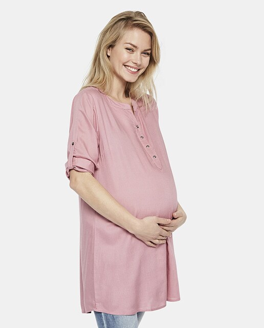 Blusa rosa de pré-mamã com manga curta