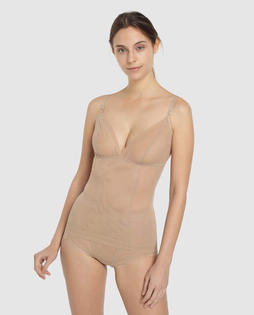 T-shirt invisível castanho-claro T-shirt invisível castanho-claro