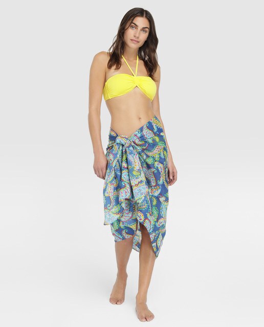 Páreo Belcor azul com estampado paisley Páreo Belcor azul com estampado paisley