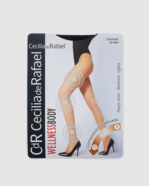 Collants de descanso Grená pretos de mulher