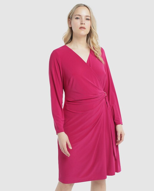 fuchsia wrap dress