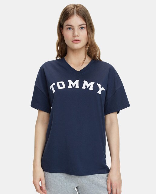 T-shirt azul-marinho com logótipo