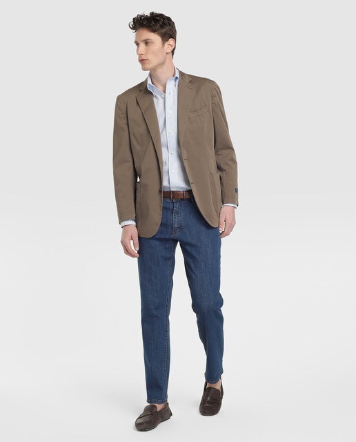 Blazer Regent de homem Brooks Brothers slim liso bege Blazer Regent de homem Brooks Brothers slim liso bege