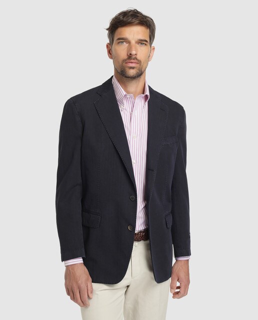 Blazer Regent de homem Brooks Brothers slim liso azul Blazer Regent de homem Brooks Brothers slim liso azul