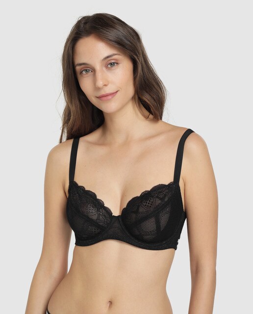 Soutien Dalí de renda preto com aro Soutien Dalí de renda preto com aro