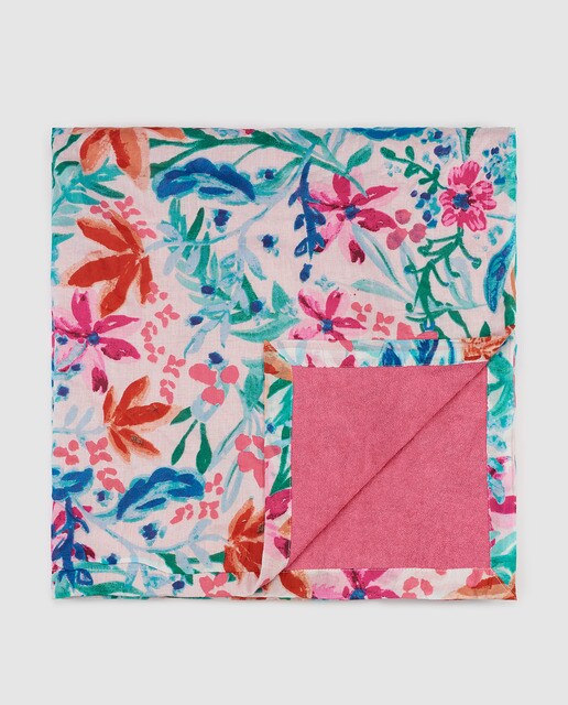 Kikoy azul El Corte Inglés com estampado floral Kikoy azul El Corte Inglés com estampado floral