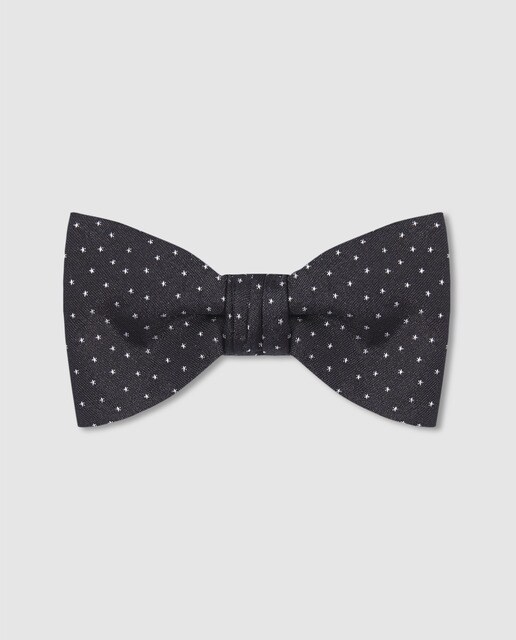 Laço de seda Hugo Boss preto estampado