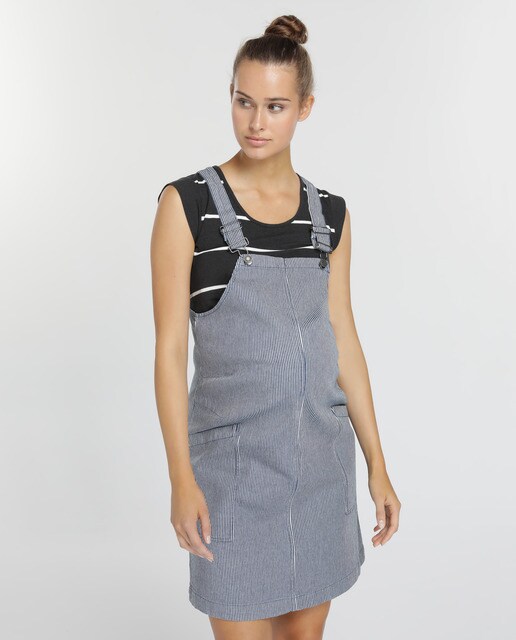 Jardineiras de pré-mamã Mamalicious com estampado de mil riscas Jardineiras de pré-mamã Mamalicious com estampado de mil riscas