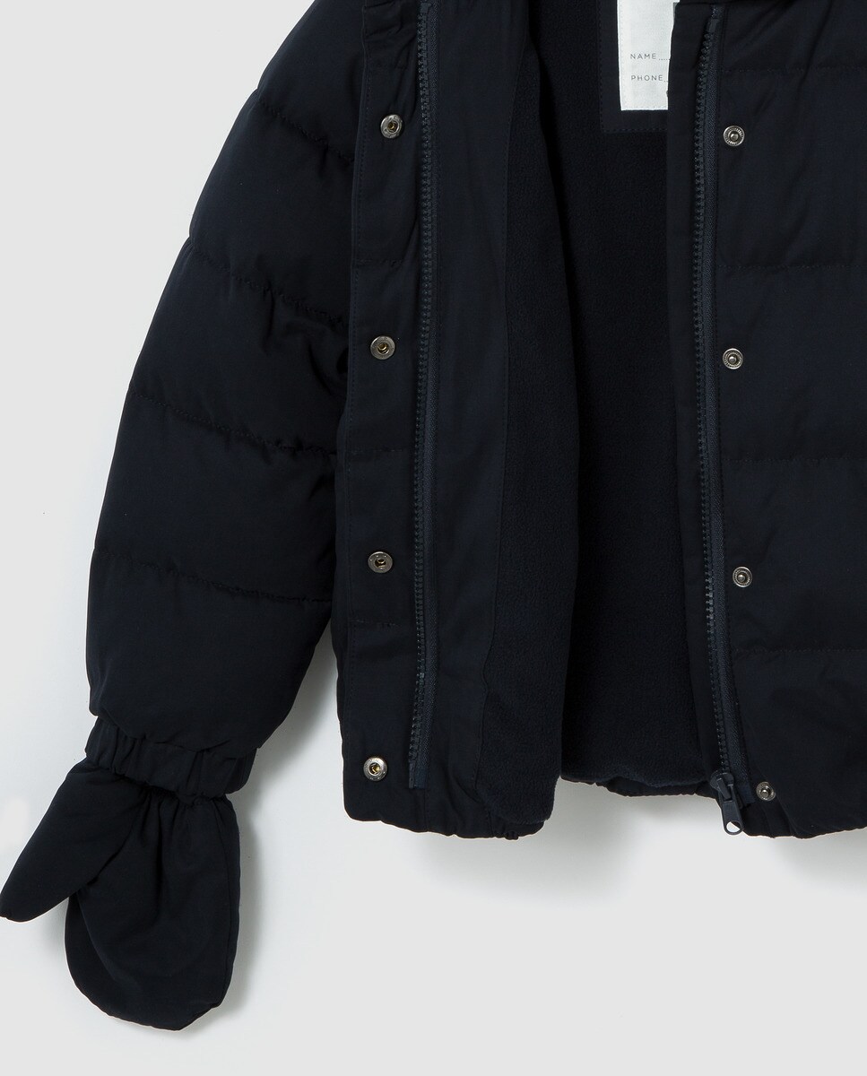 Brotes girls/' blue parka with gloves A28741243