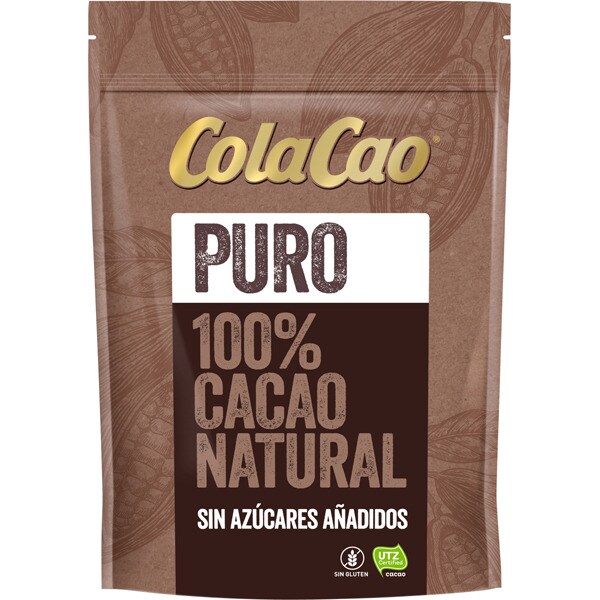 Puro 100 cacao natural sin gluten y sin azúcares añadidos bolsa 250 g