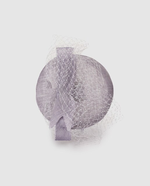 Toucado tipo bandolete Peter Bettley lilás com renda e laço Toucado tipo bandolete Peter Bettley lilás com renda e laço