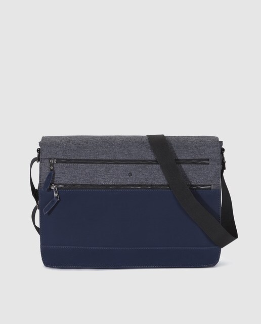 Porta-documentos de homem Emidio Tucci cinzento e azul-marinho com aba Porta-documentos de homem Emidio Tucci cinzento e azul-marinho com aba