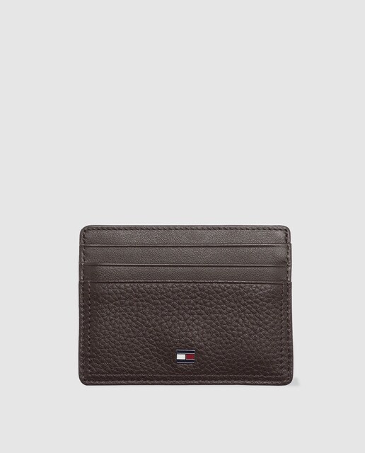 Porta-cartões de homem Tommy Hilfiger em pele castanho Porta-cartões de homem Tommy Hilfiger em pele castanho