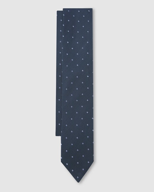 Gravata de seda Studio Classics verde com micro losangos Gravata de seda Studio Classics verde com micro losangos