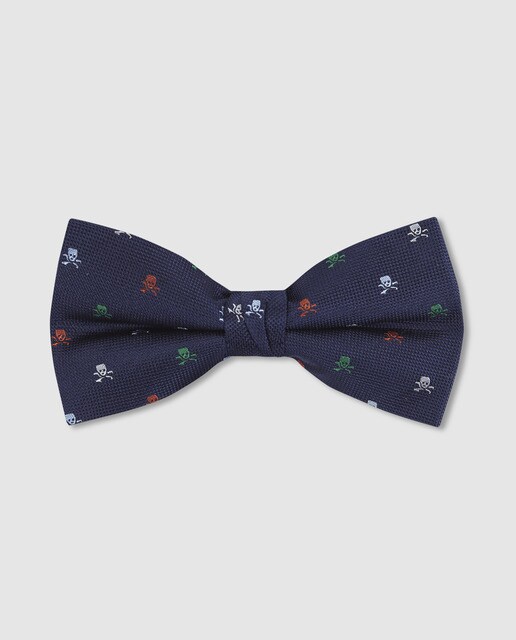 Laço de seda Easy Wear azul-marinho com caveiras Laço de seda Easy Wear azul-marinho com caveiras