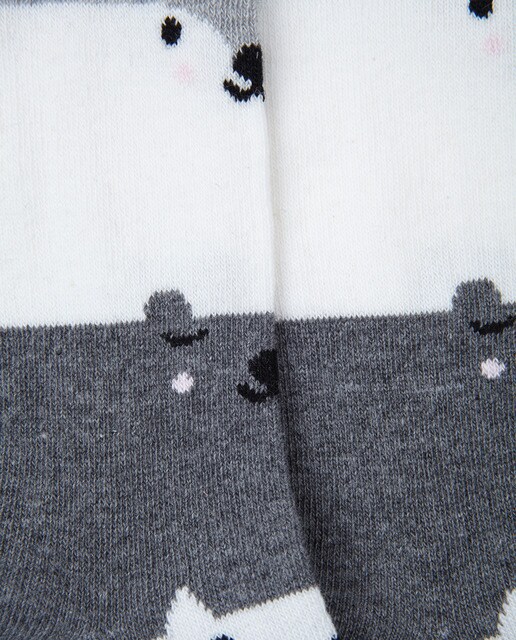 Calcetines infantiles Cotton Juice grises con caras de animal Calcetines infantiles Cotton Juice grises con caras de animal