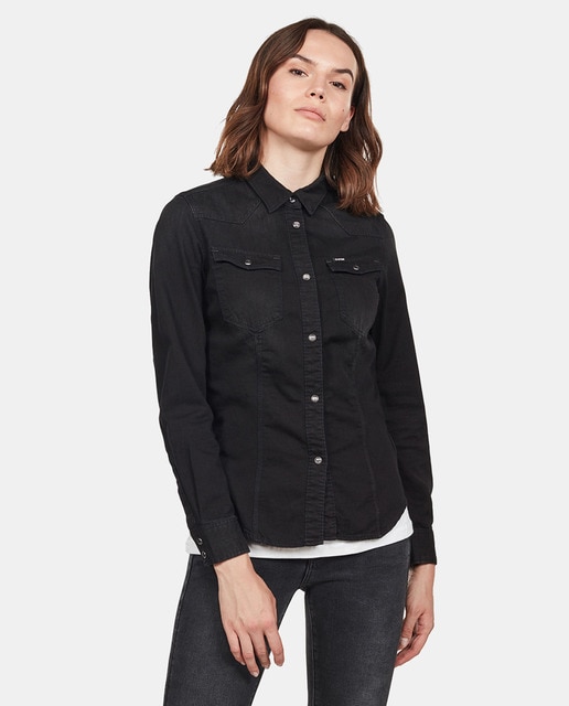 camisa vaquera negra mujer