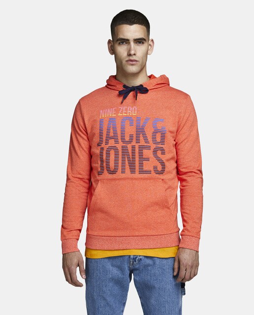 Sudadera de hombre naranja con capucha Sudadera de hombre naranja con capucha
