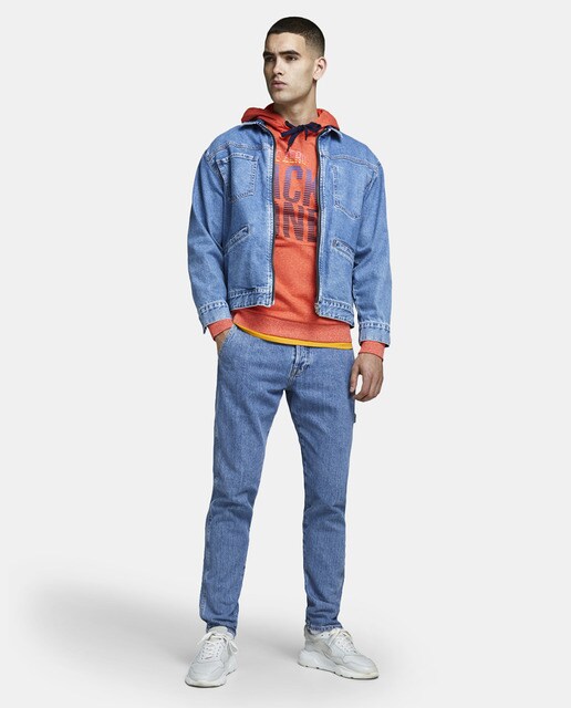 Sudadera de hombre naranja con capucha Sudadera de hombre naranja con capucha
