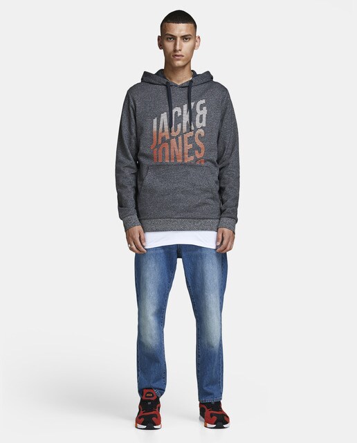 Sudadera de hombre azul marino con capucha Sudadera de hombre azul marino con capucha